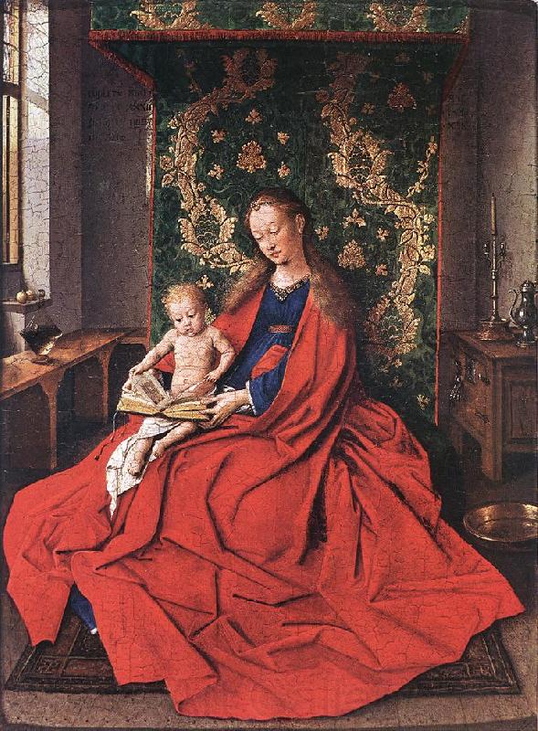 EYCK, Jan van Madonna with the Child Reading dfg